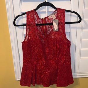 Red knit top